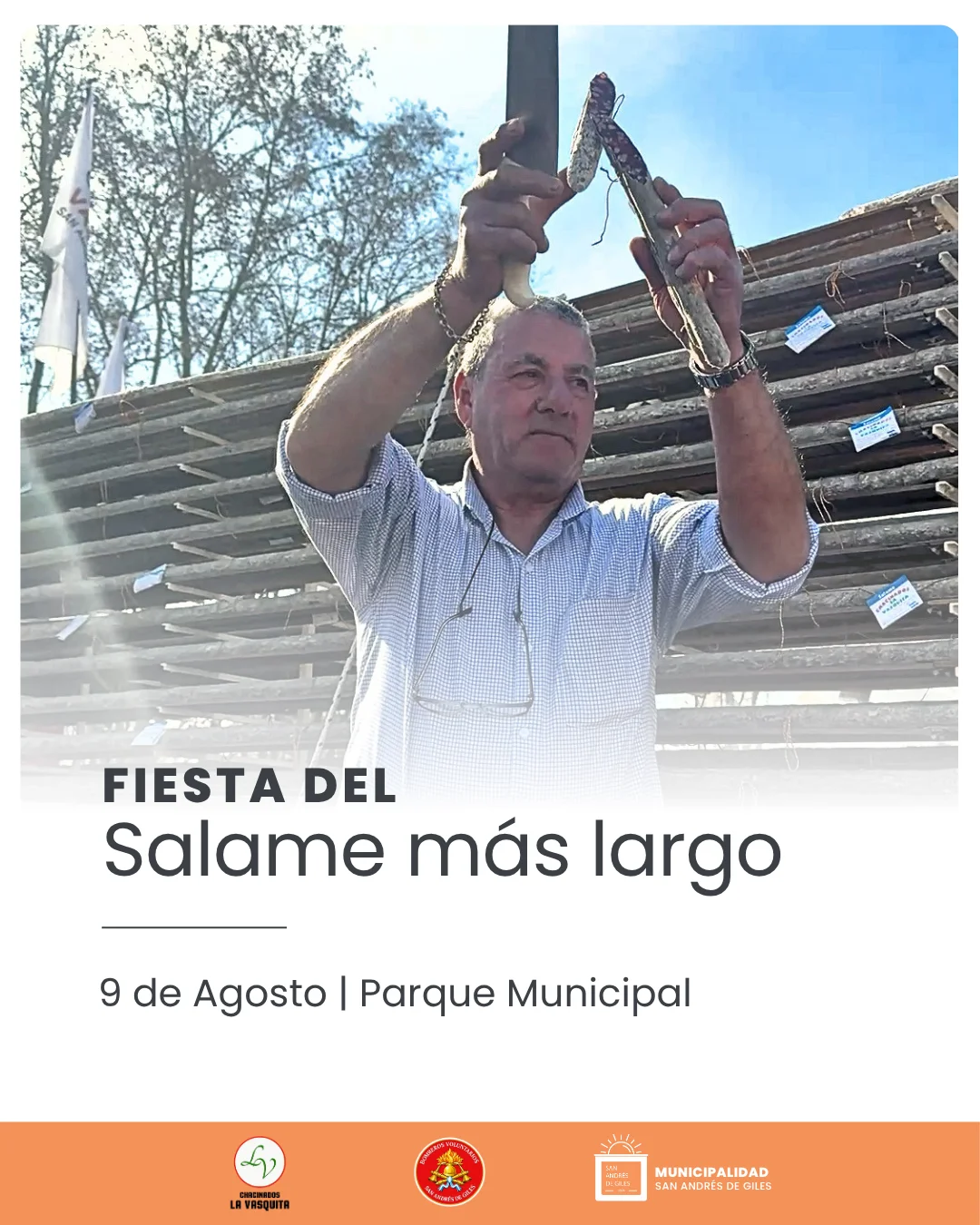 flyer FIESTA DEL SALAME MAS LARGO 9 DE AGOSTO 2026